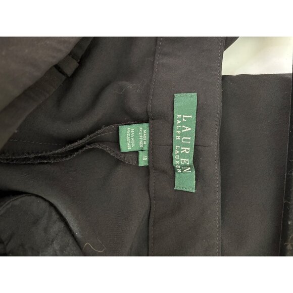 Ralph Lauren 96% Wool Black & Gold Cuffed Hem Trousers Pants Size 10 - Picture 10 of 10